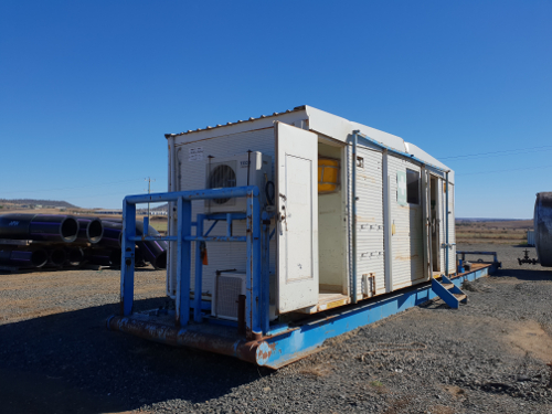 Portable crib room on skid with shower