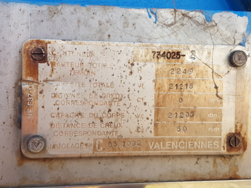 21,000 litre diesel ISO tank